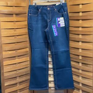 NWT Faded Glory Women Blue Boot Cut Jeans Classic Denim 16 Petite Cotton